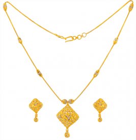 22 Karat Gold Necklace Set ( 22K Light Necklace Sets )