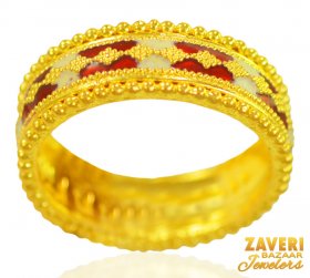 22kt Gold Fancy Meenakari Ring ( 22K Gold Rings )