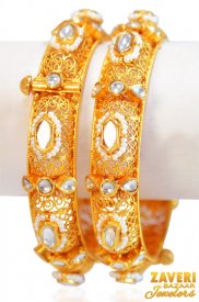 22k Gold Antique Kadas (2 Pc)