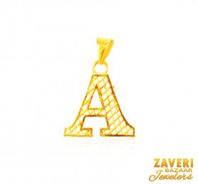 22Kt Gold Initial Pendant (A)