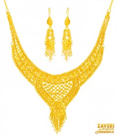 22 Karat Gold Necklace Earring Set
