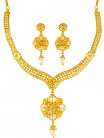 22k Gold Two Tone Necklace Set