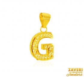 22Kt Gold Initial Pendant (G)