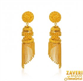 22karat Gold Earrings For Ladies ( 22K Gold Earrings )