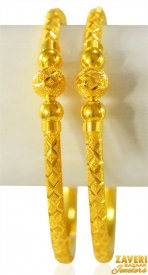 22 Kt Pipe Bangles(2 pcs) ( 22K Gold Bangles )