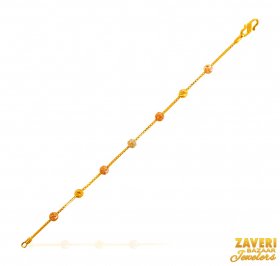 22Kt Gold Two Tone Bracelet ( 22K Ladies Bracelets )