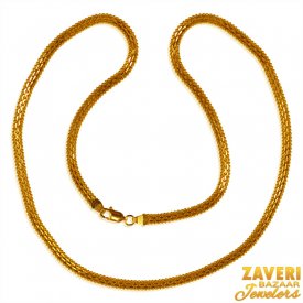 22K Gold Flat Chain (20In) ( Plain Gold Chains )