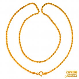 22 kt Gold Hollow Chain (16 In)