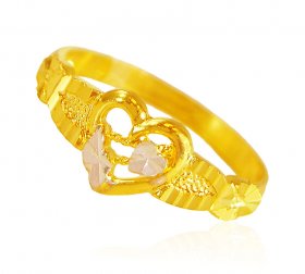 22K Gold Heart Ring ( 22K Gold Rings )