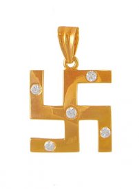 Gold Swastik Pendant ( Ganesh, Laxmi, Krishna and more )