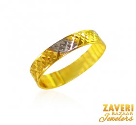22Kt Two Tone Gold Band