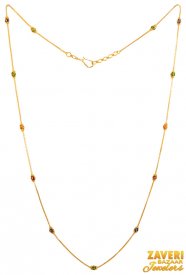 22Kt Gold Meenakari Long Chain