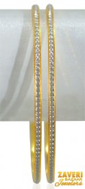22k gold Bangles with white rhodium ( Multi Tone Bangles )