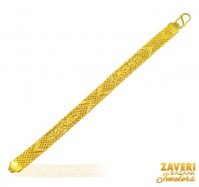 Fancy Mens Wide Bracelet Gold 22k ( 22K Mens Bracelets )