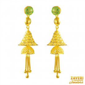 22karat Gold Jhumkhi Earrings ( Gold Long Earrings )
