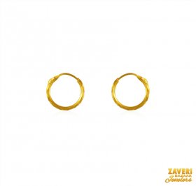 22 kt Gold Hoop Earrings  ( 22K Gold Hoops )