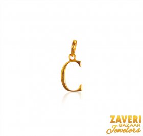 22Karat Gold (C) Initial Pendant ( Gold Initial Pendants )