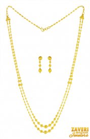 22K Gold  Layered Necklace ( 22K Light Necklace Sets )