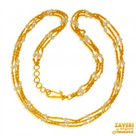22kt Gold Layered Pearls Chain ( Gold Fancy Chains )