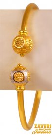 22Kt Gold TwoTone Fancy Kada (1 Pc) ( 22K Gold Kadas )