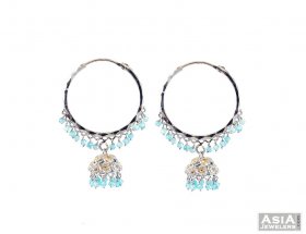 22k Indian White Gold Plated Hoops ( 22K Gold Hoops )