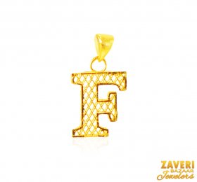 22Kt Gold Initial Pendant (F)