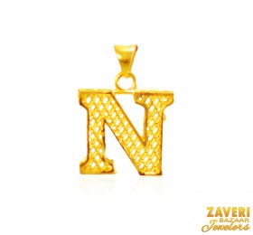 22Kt Gold Initial Pendant (N)