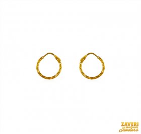 22 kt Gold Hoop Earrings  ( 22K Gold Hoops )