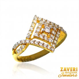 22Kt Gold CZ Fancy Ring ( Stone Rings )