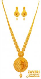 22K Gold Patta Necklace Set ( 22K Necklace Sets (Long) )