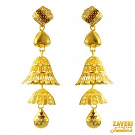  22K Gold Jhumka Earrings ( Gold Long Earrings )