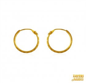 22 kt  Gold Hoop Earrings  ( 22K Gold Hoops )