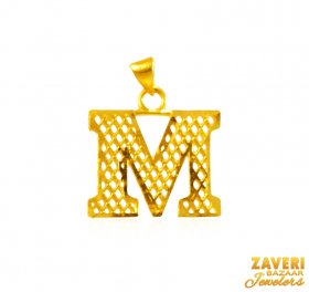 22Kt Gold Initial Pendant (M)