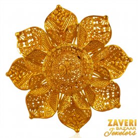 22K Gold Adjustable Floral Ring  ( 22K Gold Rings )