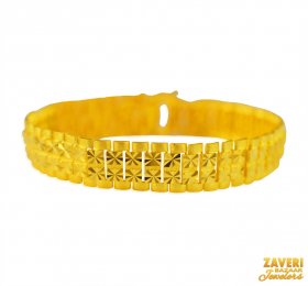 22k Gold Mens wide bracelet ( 22K Mens Bracelets )