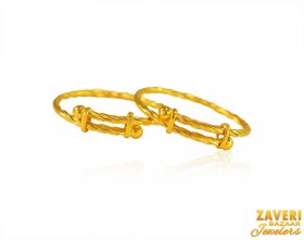 22 Karat Gold Baby Rope Kada (2PC)