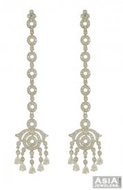 Long White Gold Fancy Earrings ( Gold Long Earrings )