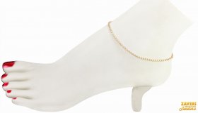 22Kt Gold  Two Tone Anklet (1 PC) ( Gold Anklets (Payals) )