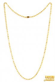 22karat Gold Long Small bead chain