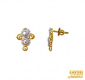 22Kt Gold CZ Fancy Earrings ( 22K Gold Earrings )