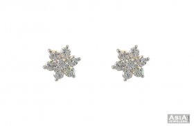 Diamond Floral Earrings 18K ( Diamond Earrings )