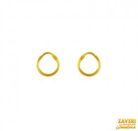 22 kt Plain Gold Hoop Earrings  ( 22K Gold Hoops )
