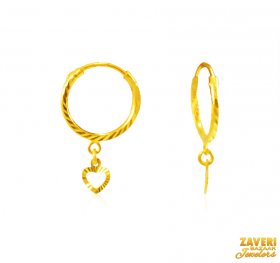 22Kt Gold Fancy Hoop Earrings