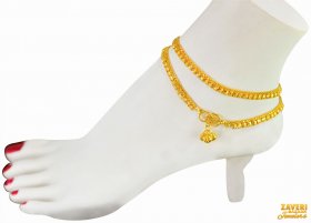 22Kt Gold  Anklets (2 PC) ( Gold Anklets (Payals) )