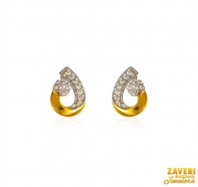 Beautiful 22K Gold CZ Earrings ( 22K Gold Earrings )