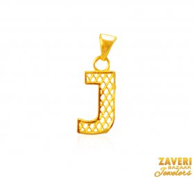 22Kt Gold Initial Pendant (J)