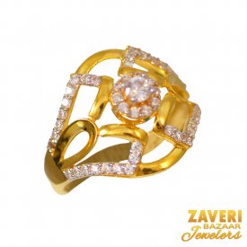 22Kt Gold CZ Designer Ring