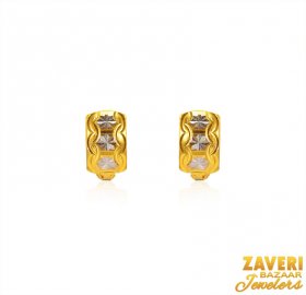 22Kt Two Ton Gold Clip On Earrings  ( Gold Clipon Earrings )