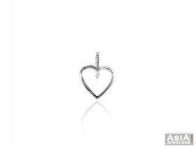 14Kt White Gold Heart Pendant  ( Diamond Pendants )