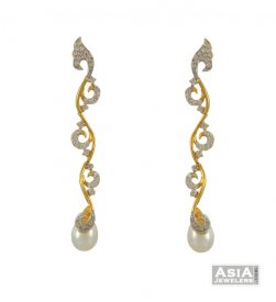 22K Fancy Signity  Earrings ( Gold Long Earrings )